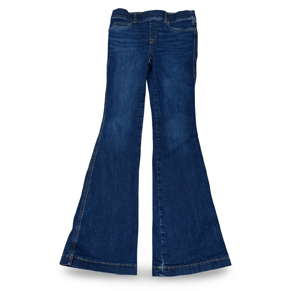 Spanx EveryWear Womens Pull On‎ Flare Jeans Blue Shaping Denim Small Petite